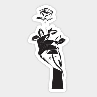 Rose in Hand Geometric Sticker